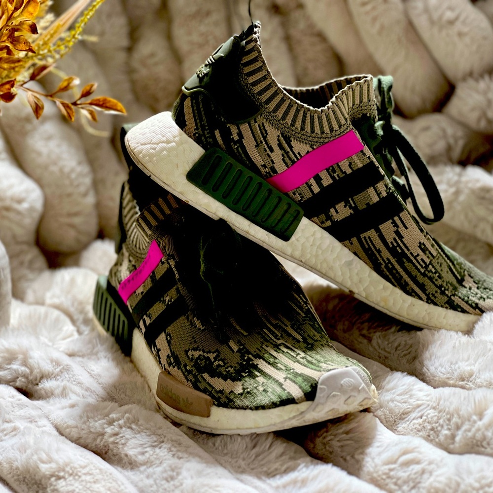 adidas Originals Green and Pink Athletic Shoes